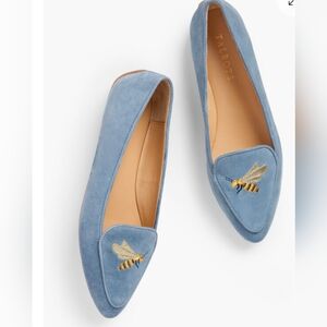 Talbot's Francesca Embroidered Suede Driving Flats